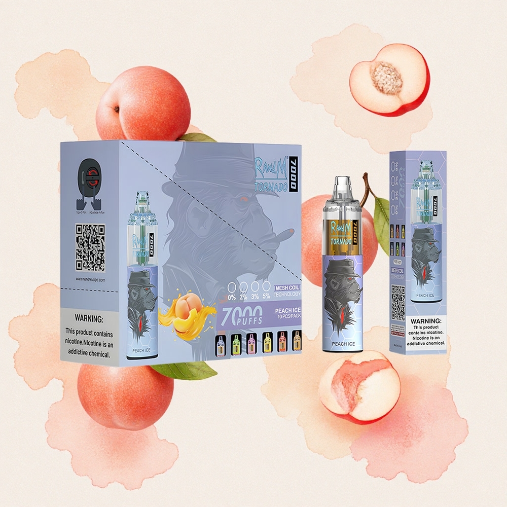 Ροδάκινο Πάγο RandM Fumot Tornado 7000 αναδιπλούμενη 14ML Greece wholesale