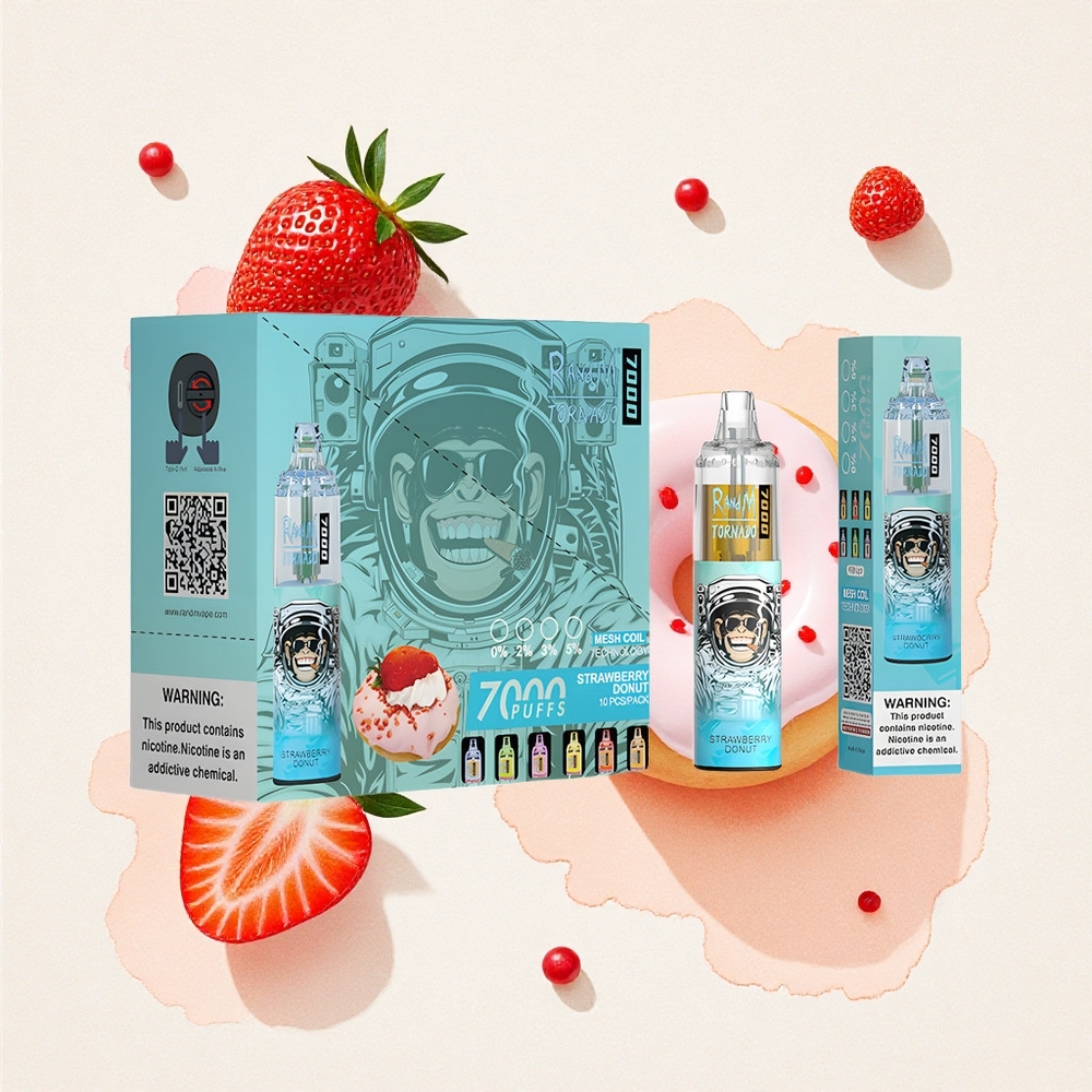 Φράουλα Ντόνατ RandM Fumot Tornado 7Χίλια Puffs Greece wholesale
