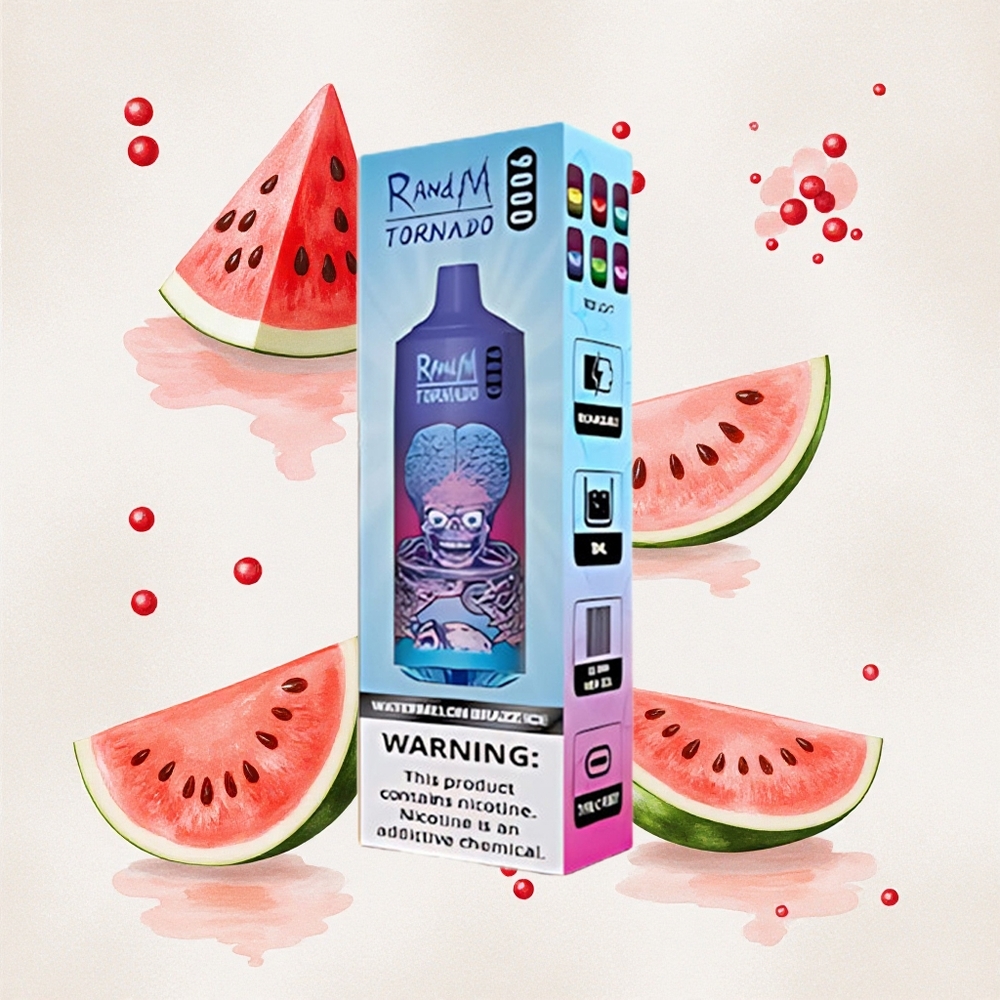 Καρπούζι Brazz Πάγος RandM Tornado 9000 Puffs 18 mL Greece wholesale