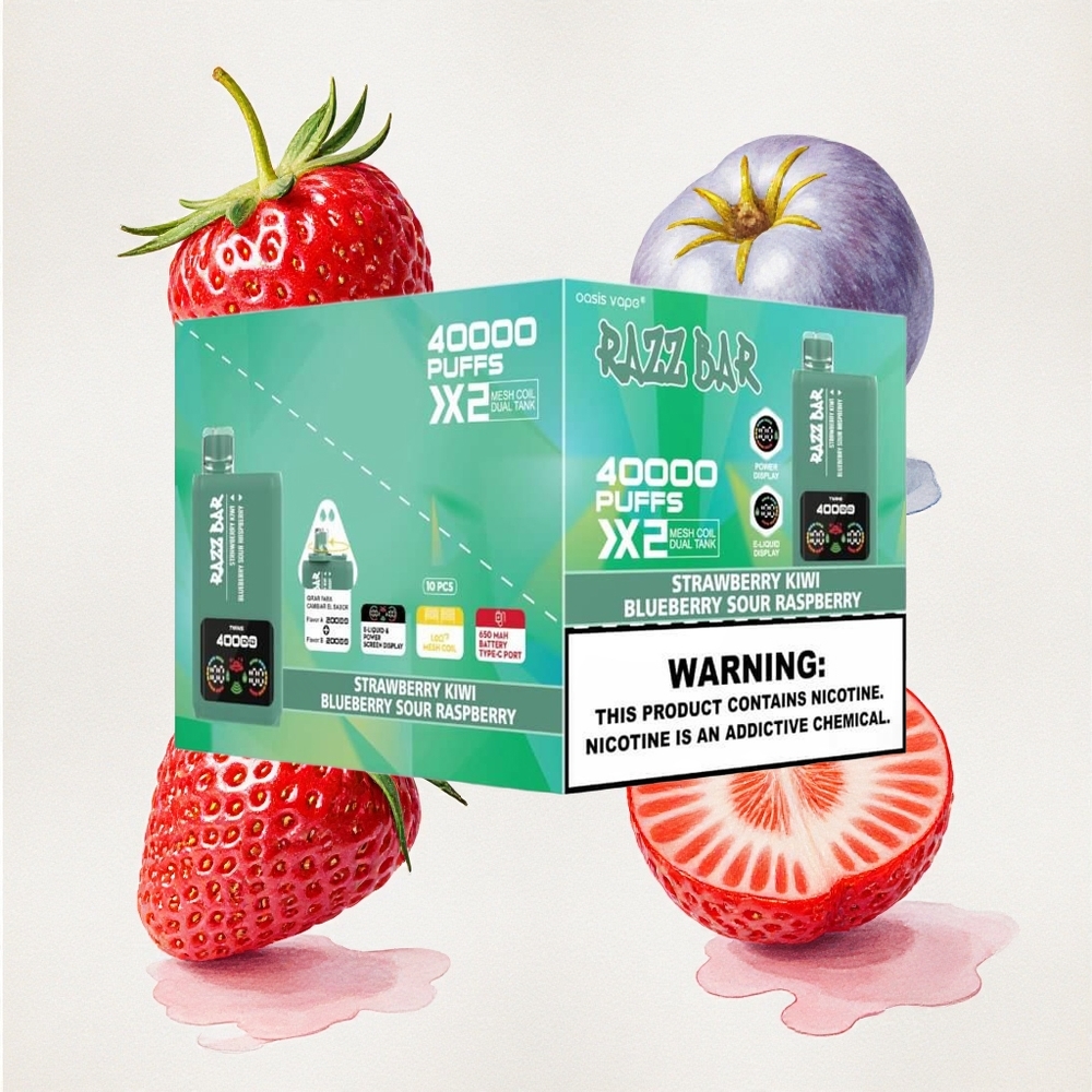 Φράουλα Κίβη Razz Bar 40000 Puffs 1.0Ohm 2 Mesh Coil Greece wholesale