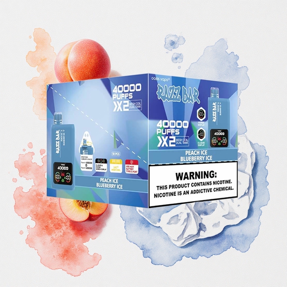 Ρόδακτος-Μπλε Μούρο Razz Bar 40000 Puffs 1.0Ω 2 Greece wholesale