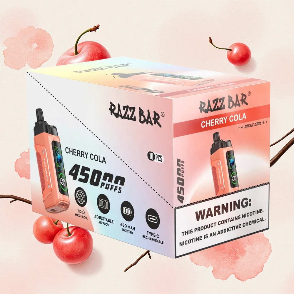 Βύσσινο Κολα Razz Bar 45000 Πuffs Type-C Greece wholesale
