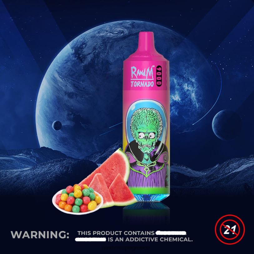 RandM Tornado Vape | RandM Tornado RL040130 Συσκευή 9000 vape pod 1pc έκδοση 1 τσιχλόφουσκα καρπούζι