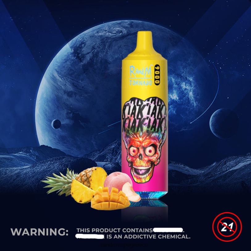 RandM Vape Athens | RandM Tornado RL040133 Συσκευή 9000 vape pod 1pc έκδοση 1 ροδακινί μάνγκο ανανά