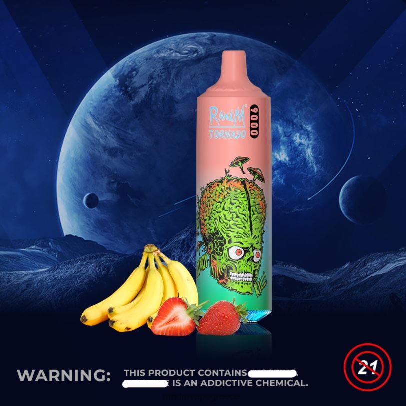 RandM Vape Flavours | RandM Tornado RL040134 Συσκευή 9000 vape pod 1pc έκδοση 1 μπανάνα φράουλα