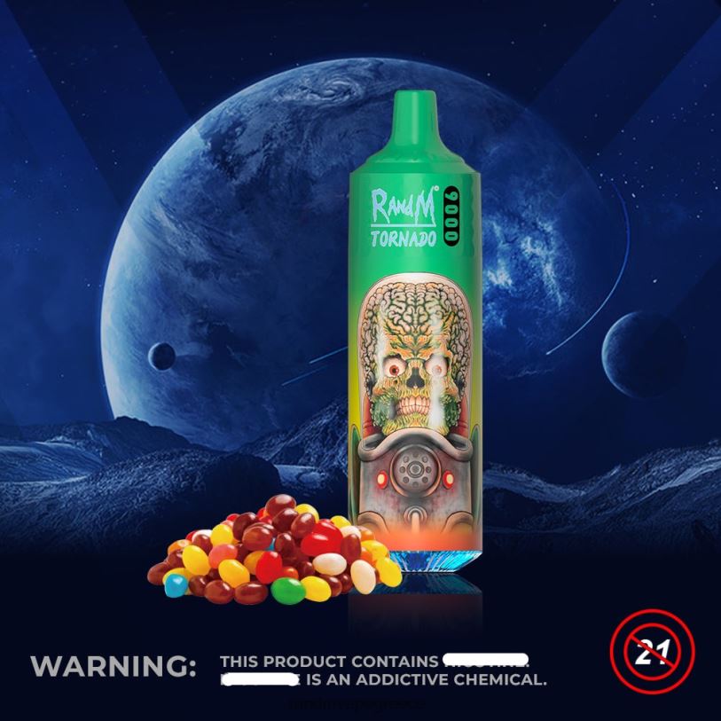 RandM Vape Greece | RandM Tornado RL040131 Συσκευή 9000 vape pod 1pc έκδοση 1 καραμέλα ουράνιο τόξο