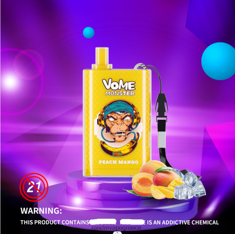 RandM Vape Store | RandM Vome Monster RL040277 Συσκευή vape pod 10000 ελέγχου ροής αέρα 1 τεμ πλούσιος πάγος