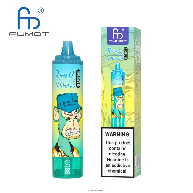 RandM Vape Store | Fumot RandM Tornado RL04057 Συσκευή 15000 vape με μπαταρία και οθόνη ejuice έκδοση 3 λεμονάδα καρπούζι φράουλα