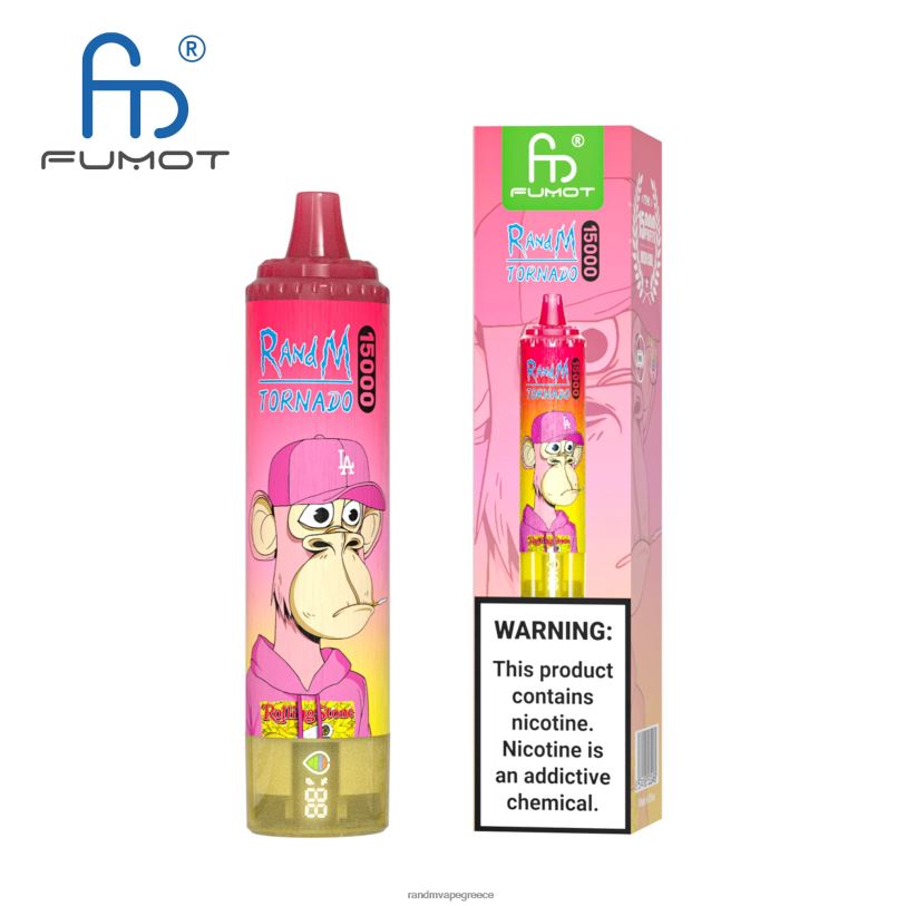 RandM Vape Store | Fumot RandM Tornado RL04057 Συσκευή 15000 vape με μπαταρία και οθόνη ejuice έκδοση 3 λεμονάδα καρπούζι φράουλα