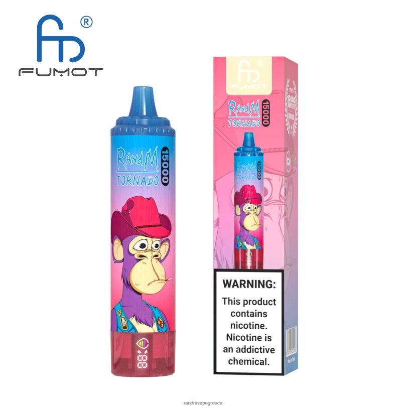 RandM Vape Store | Fumot RandM Tornado RL04057 Συσκευή 15000 vape με μπαταρία και οθόνη ejuice έκδοση 3 λεμονάδα καρπούζι φράουλα