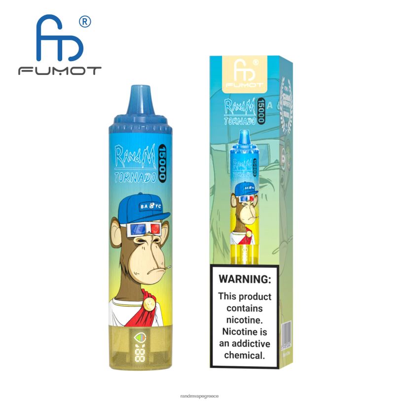 RandM Vape Store | Fumot RandM Tornado RL04057 Συσκευή 15000 vape με μπαταρία και οθόνη ejuice έκδοση 3 λεμονάδα καρπούζι φράουλα