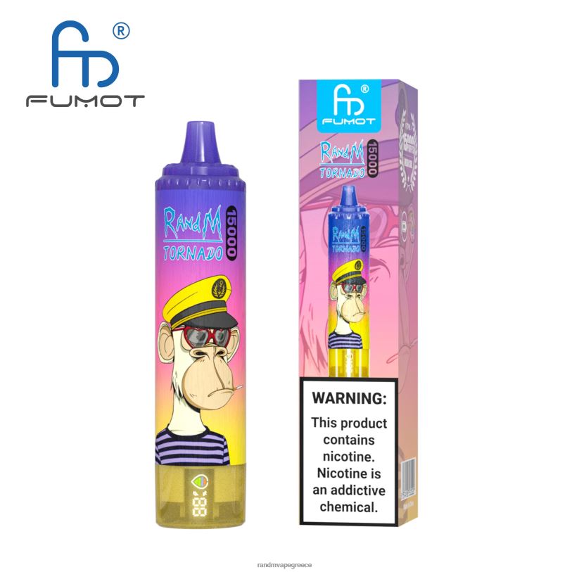 RandM Vape Store | Fumot RandM Tornado RL04057 Συσκευή 15000 vape με μπαταρία και οθόνη ejuice έκδοση 3 λεμονάδα καρπούζι φράουλα