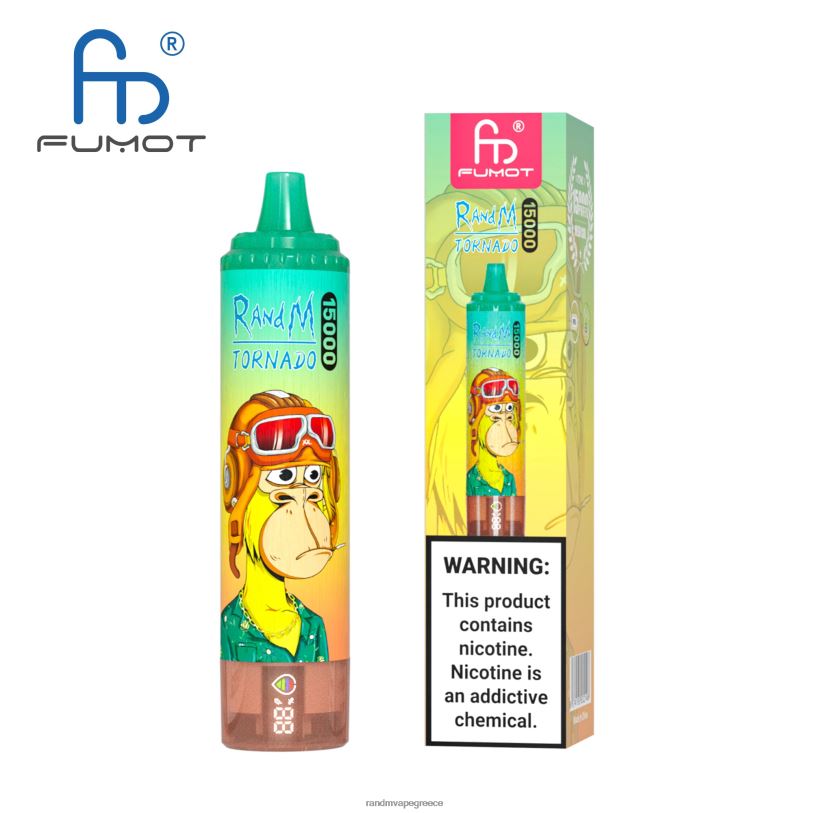 RandM Vape Store | Fumot RandM Tornado RL04057 Συσκευή 15000 vape με μπαταρία και οθόνη ejuice έκδοση 3 λεμονάδα καρπούζι φράουλα