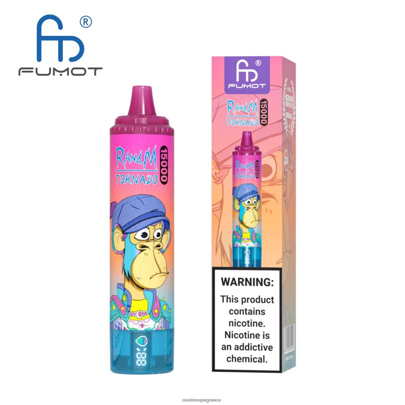 RandM Vape Store | Fumot RandM Tornado RL04057 Συσκευή 15000 vape με μπαταρία και οθόνη ejuice έκδοση 3 λεμονάδα καρπούζι φράουλα