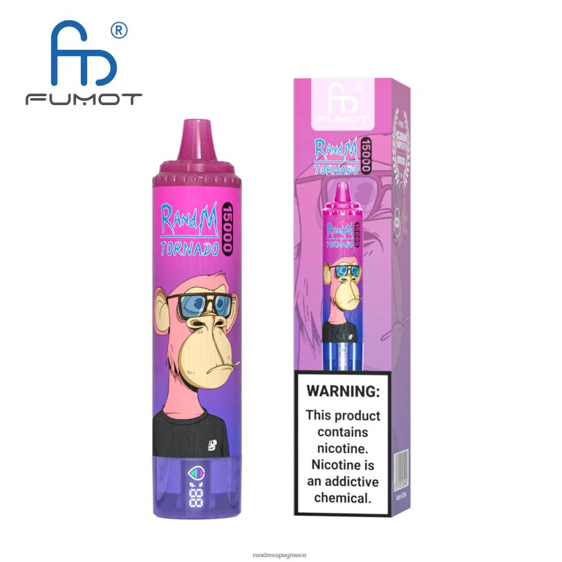 RandM Vape Store | Fumot RandM Tornado RL04057 Συσκευή 15000 vape με μπαταρία και οθόνη ejuice έκδοση 3 λεμονάδα καρπούζι φράουλα