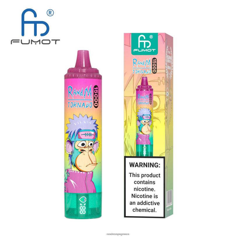 RandM Vape Store | Fumot RandM Tornado RL04057 Συσκευή 15000 vape με μπαταρία και οθόνη ejuice έκδοση 3 λεμονάδα καρπούζι φράουλα