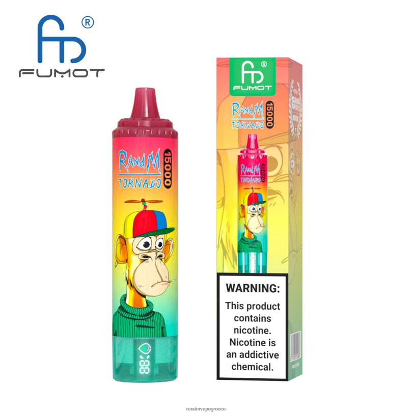 RandM Vape Store | Fumot RandM Tornado RL04057 Συσκευή 15000 vape με μπαταρία και οθόνη ejuice έκδοση 3 λεμονάδα καρπούζι φράουλα