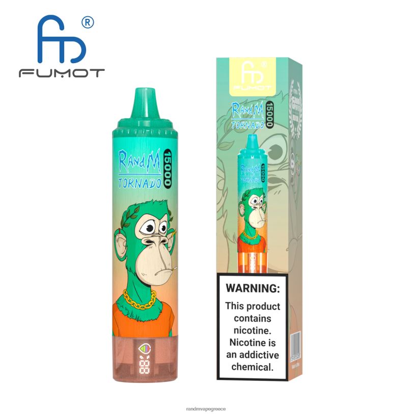 RandM Vape Store | Fumot RandM Tornado RL04057 Συσκευή 15000 vape με μπαταρία και οθόνη ejuice έκδοση 3 λεμονάδα καρπούζι φράουλα