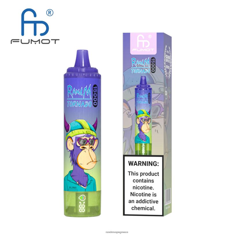 RandM Vape Store | Fumot RandM Tornado RL04057 Συσκευή 15000 vape με μπαταρία και οθόνη ejuice έκδοση 3 λεμονάδα καρπούζι φράουλα