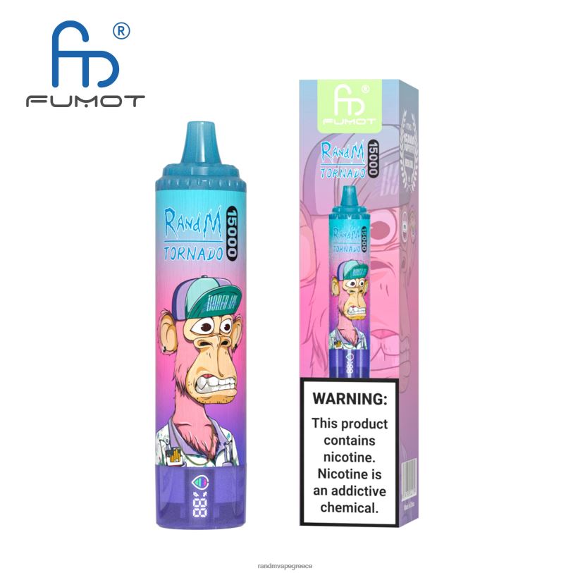 RandM Vape Store | Fumot RandM Tornado RL04057 Συσκευή 15000 vape με μπαταρία και οθόνη ejuice έκδοση 3 λεμονάδα καρπούζι φράουλα