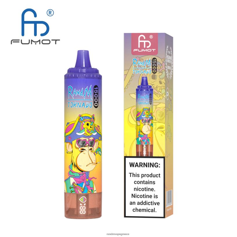 RandM Vape Store | Fumot RandM Tornado RL04057 Συσκευή 15000 vape με μπαταρία και οθόνη ejuice έκδοση 3 λεμονάδα καρπούζι φράουλα