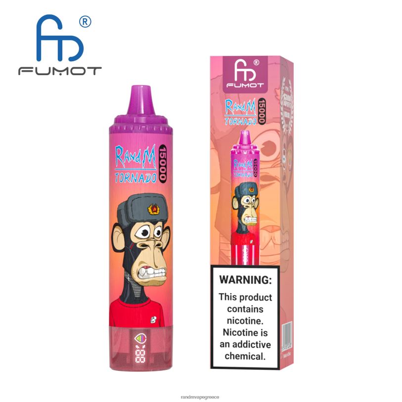 RandM Vape Store | Fumot RandM Tornado RL04057 Συσκευή 15000 vape με μπαταρία και οθόνη ejuice έκδοση 3 λεμονάδα καρπούζι φράουλα