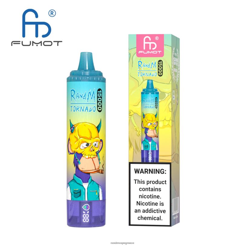 RandM Vape Store | Fumot RandM Tornado RL04057 Συσκευή 15000 vape με μπαταρία και οθόνη ejuice έκδοση 3 λεμονάδα καρπούζι φράουλα