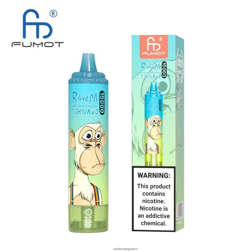 RandM Vape Store | Fumot RandM Tornado RL04057 Συσκευή 15000 vape με μπαταρία και οθόνη ejuice έκδοση 3 λεμονάδα καρπούζι φράουλα