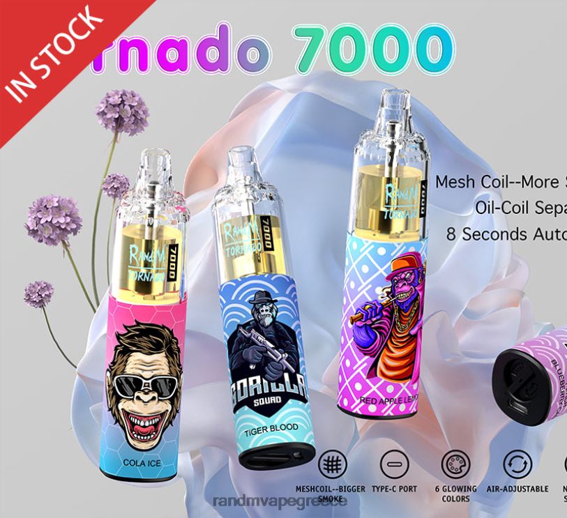 RandM Vape Shop | RandM Tornado RL040165 Συσκευή ατμού ελέγχου ροής αέρα 7000 1 τεμ πλούσιος πάγος
